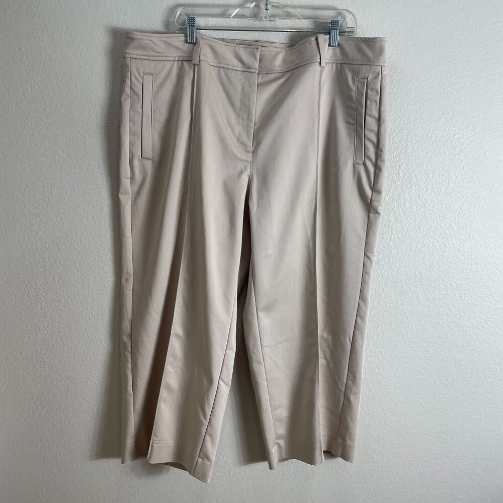 Chicos Womens‎ Plus 20 Beige Capri Pants Cotton Spandex